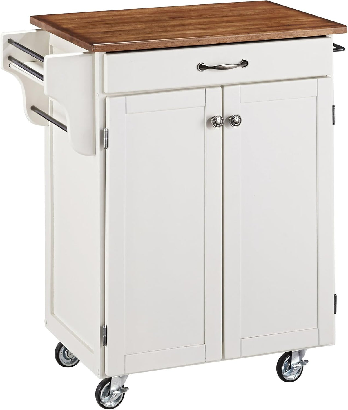 Cherry 2 Door Kitchen Cart with Oak Top H387180