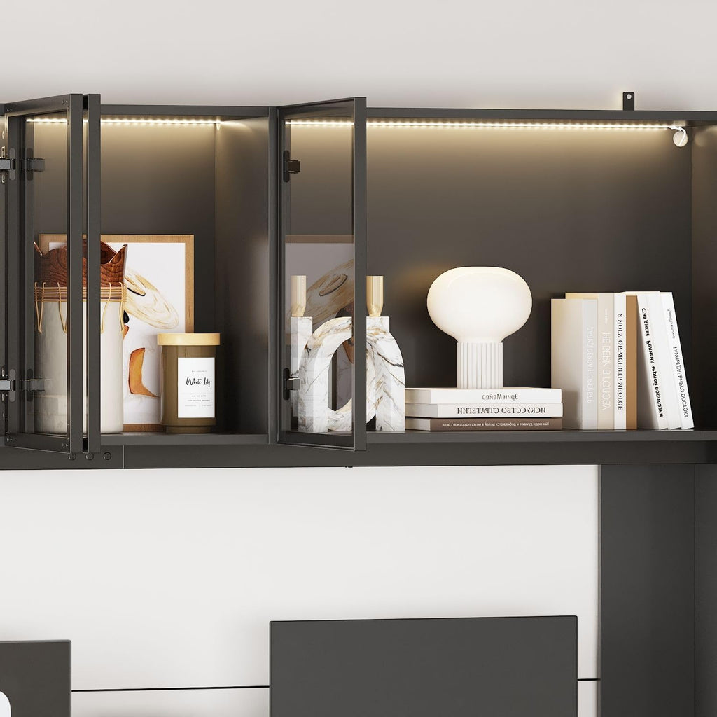 Large Office Desk with 4 Drawers Black Q193044