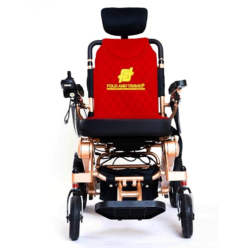 Lightweight Foldable Electric Wheelchair with Blue Seat Y3139