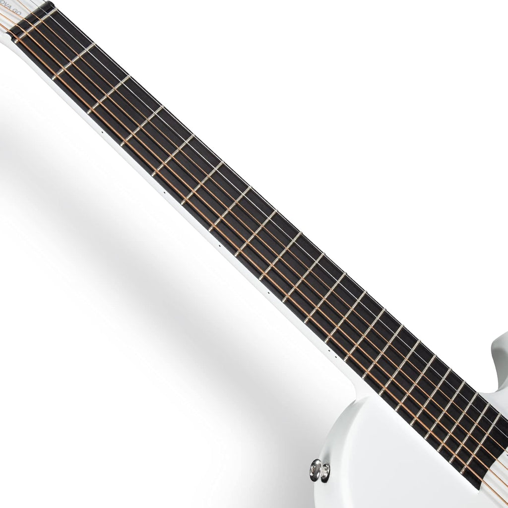 Carbon Fiber Acoustic Electric Guitar 35 Inch Starter Bundle Kit (White) T714