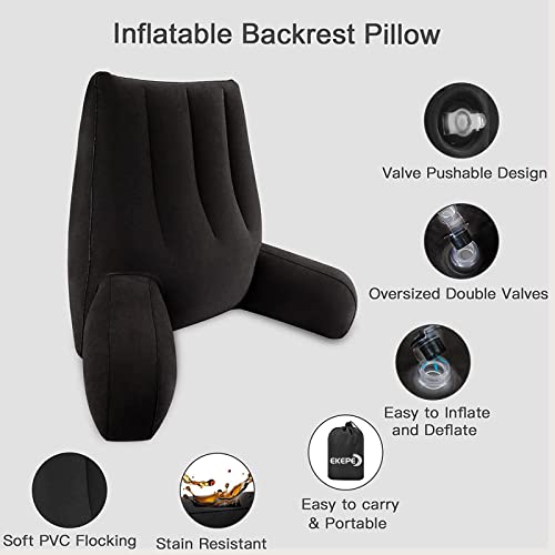 Grey Inflatable Reading Backrest Pillow with Arm Support H1153