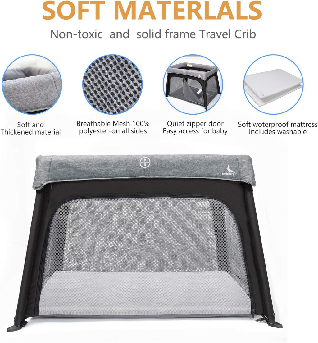 Portable Foldable Travel Crib with Carry Bag R1565