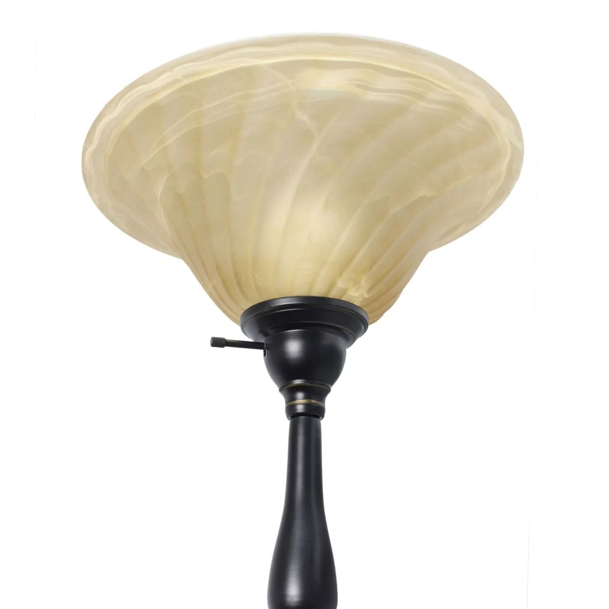 3 Light Floor Lamp with White Scalloped Glass Shades, Restoration Bronze C6520