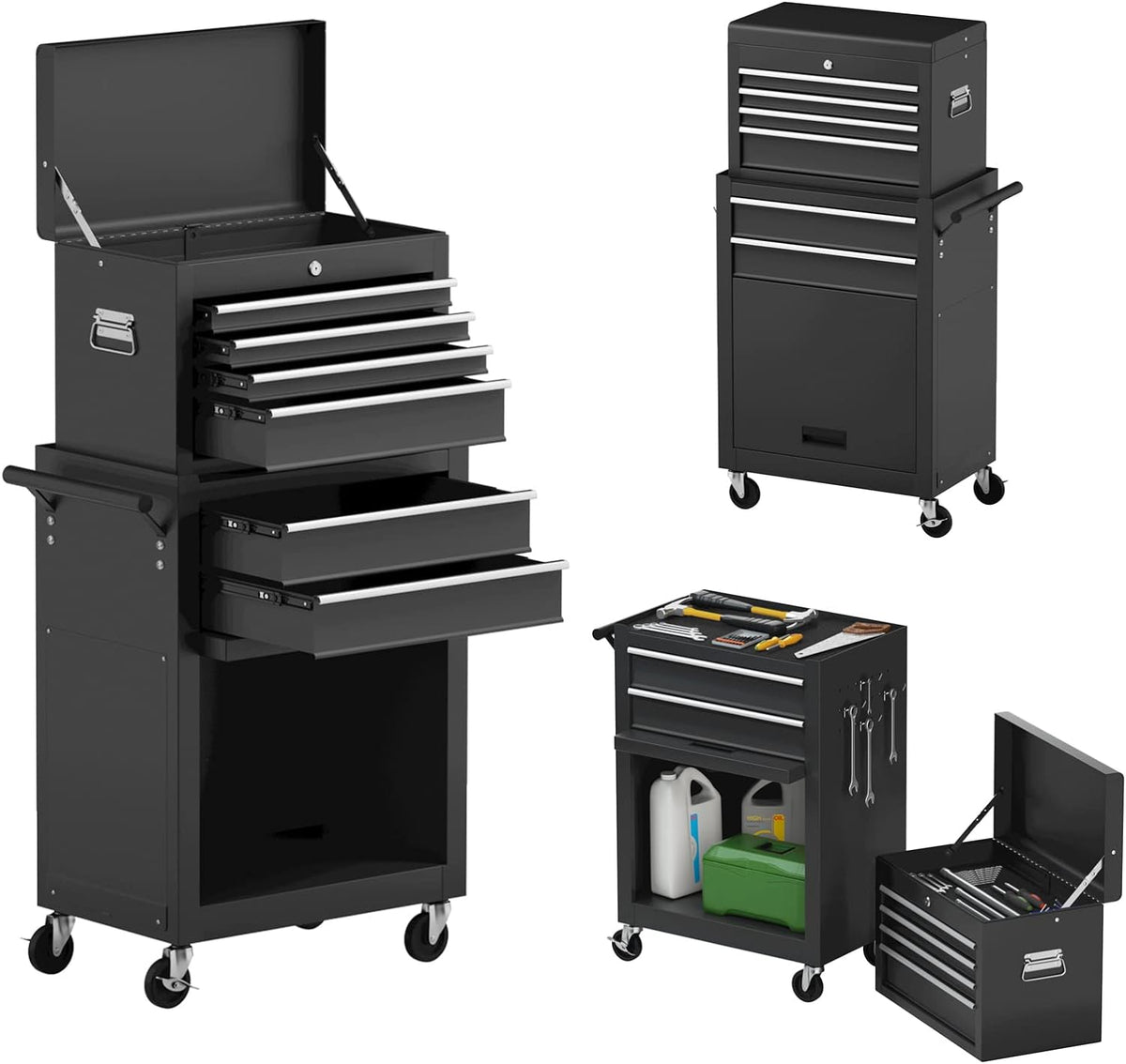 6 Drawer Rolling Tool Chest Storage Cabinet with Keyed Locking System R87040