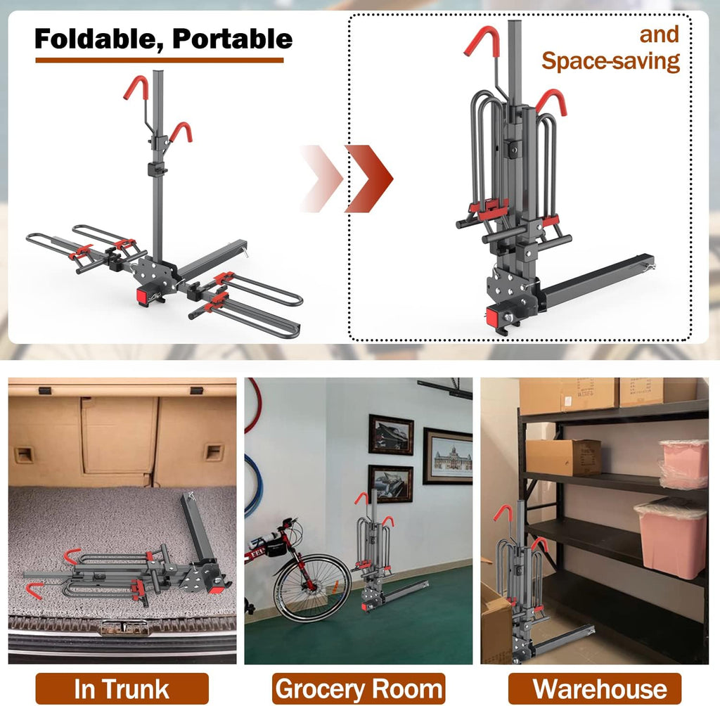 Hitch Mounted Foldable 2-Bike Rack V642284