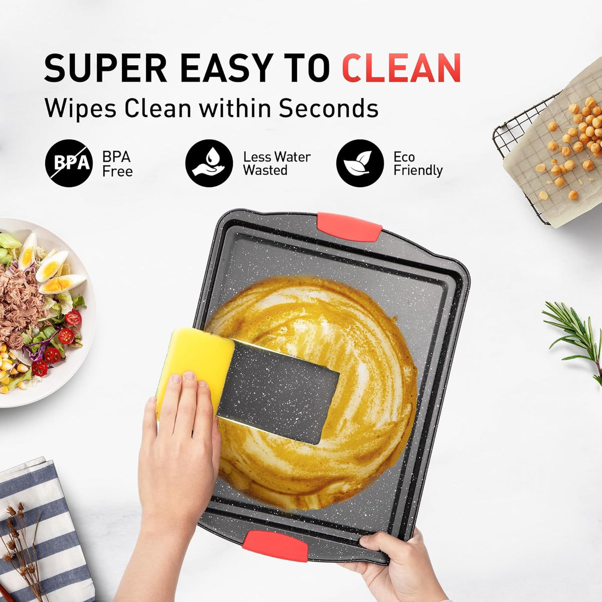 18-Piece Nonstick Carbon Steel Black Baking Pans Set Q141946