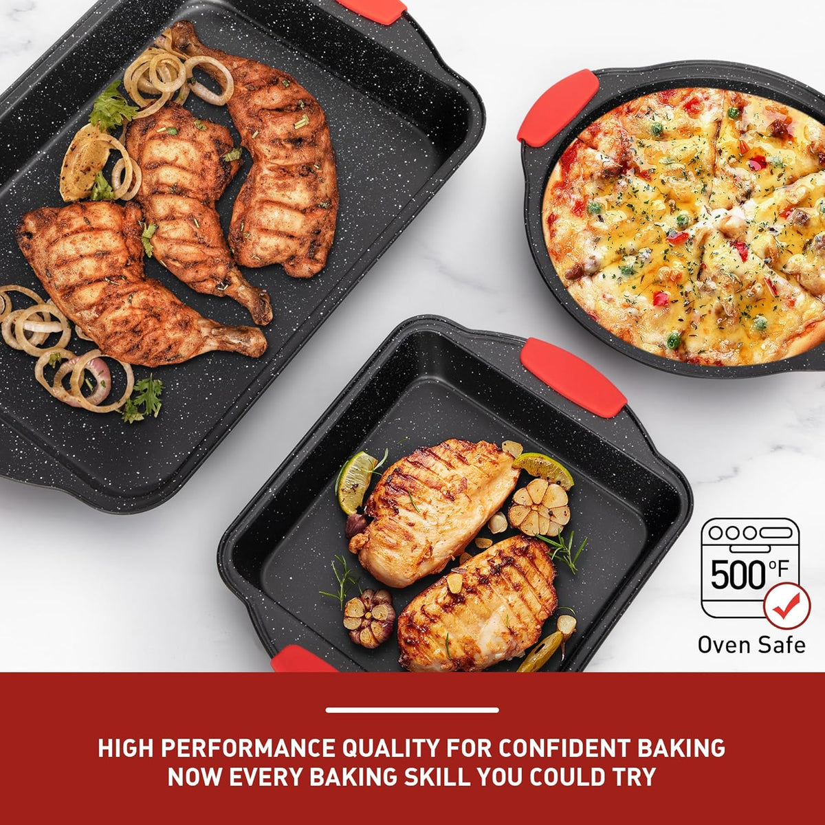 18-Piece Nonstick Carbon Steel Black Baking Pans Set Q141946
