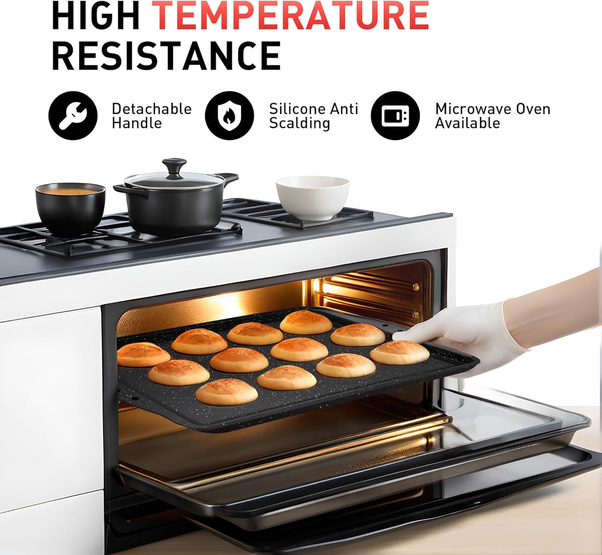 18-Piece Nonstick Carbon Steel Black Baking Pans Set Q141946