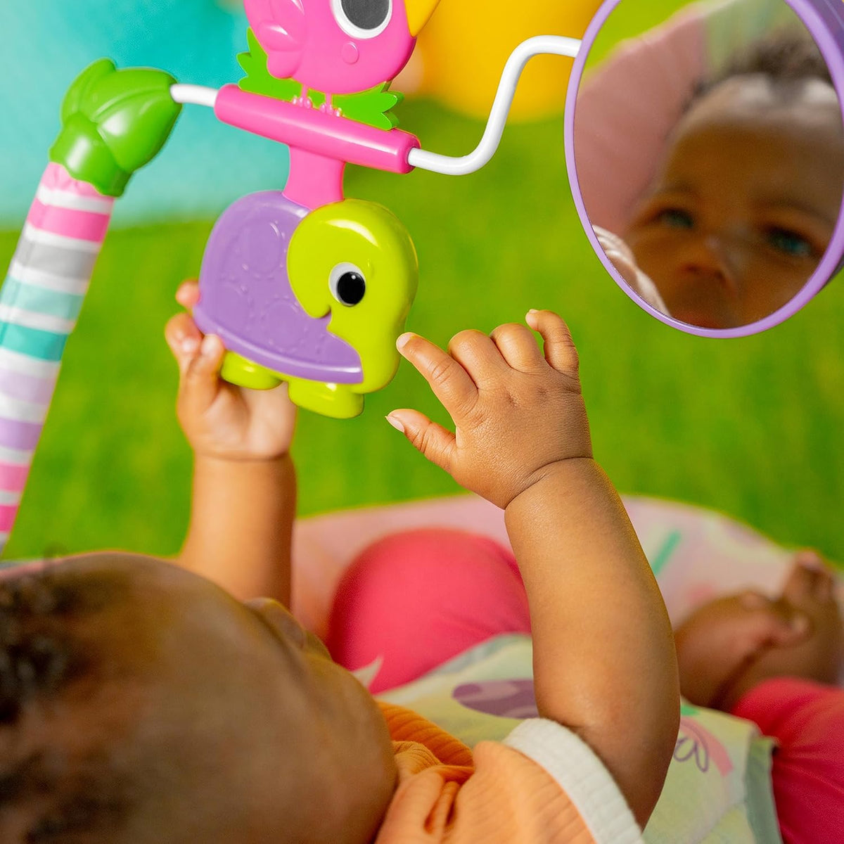 Pink Portable Baby Bouncer with Toy Bar, Max Weight 20 lbs. S522021