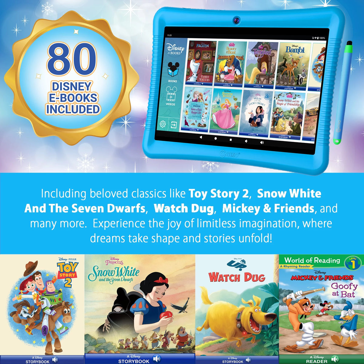 10" Android Kids Tablet and Smart Watch Bundle 64GB, Blue M3279