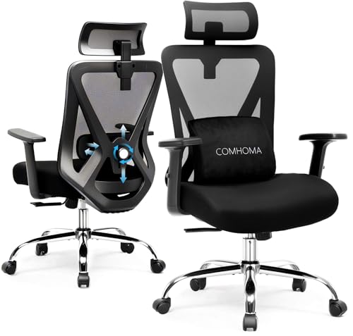 Black Ergonomic Mesh Gaming Chair with Headrest O660638