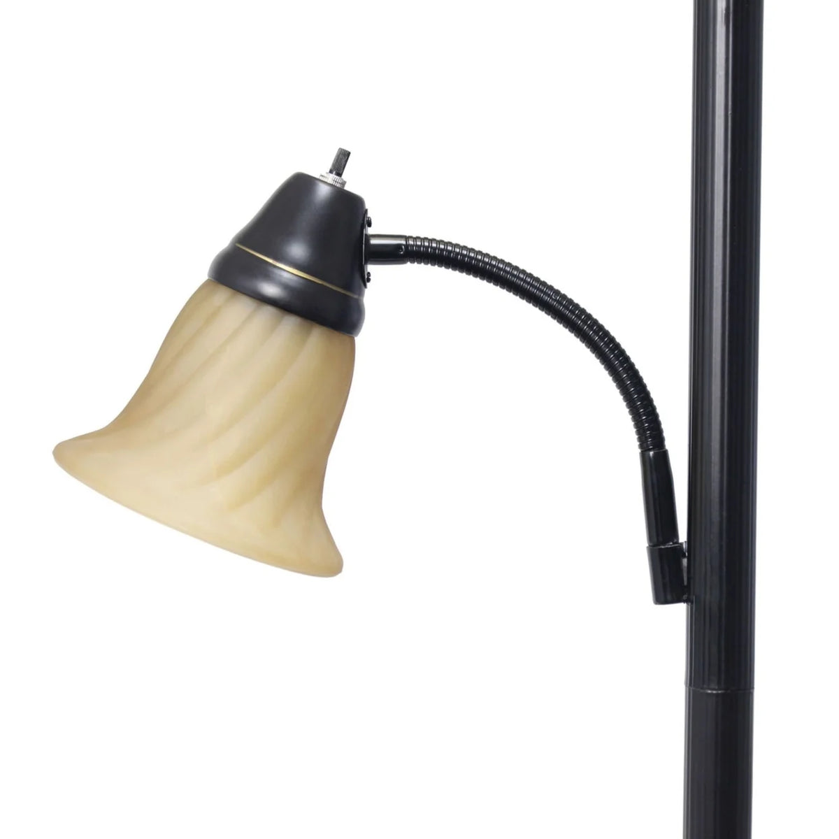 3 Light Floor Lamp with White Scalloped Glass Shades, Restoration Bronze C6520