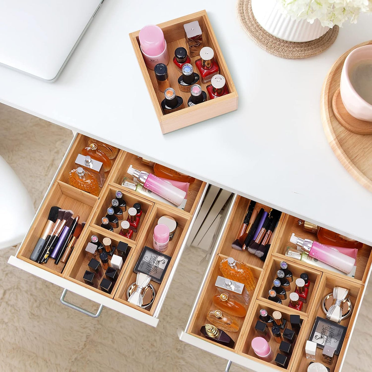 Set of 9 Bamboo Wood Drawer Organizer G50478