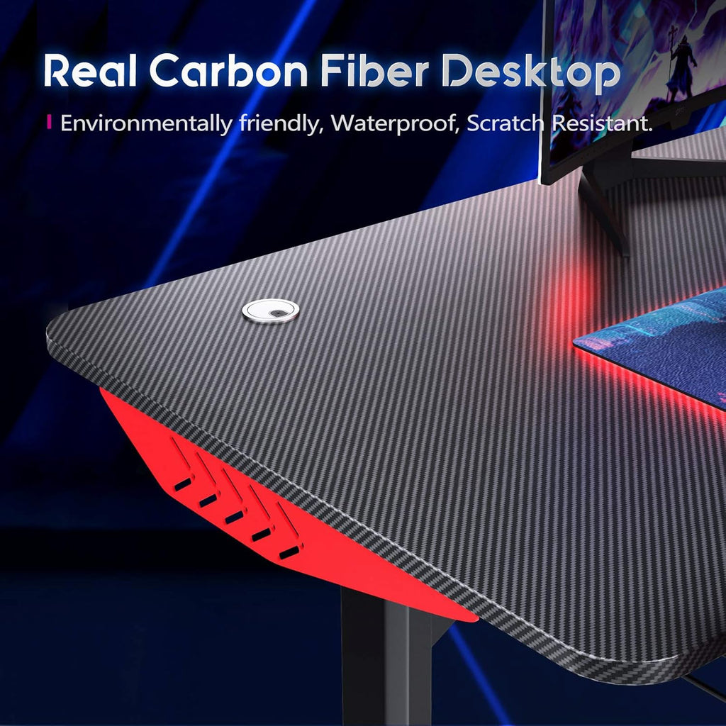 L Shaped Gaming Desk with Mouse Pad and Cup Holder H196