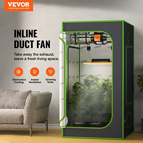 Inline Duct Fan with Temperature Humidity Controller, Quiet EC-Motor Ventilation Exhaust Fan S206