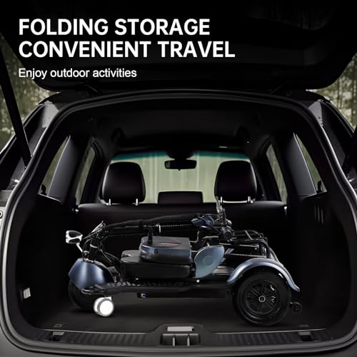 Blue 3-Wheel Folding Mobility Scooter Q18026