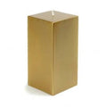Metallic Gold Square Pillar Candle Set of 12 T5041