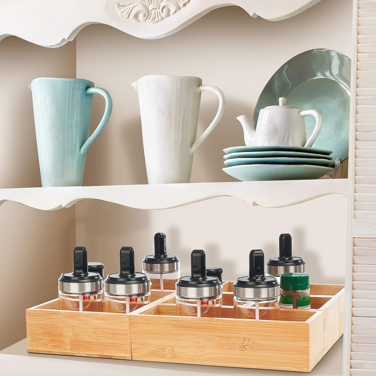 Set of 9 Bamboo Wood Drawer Organizer G50478