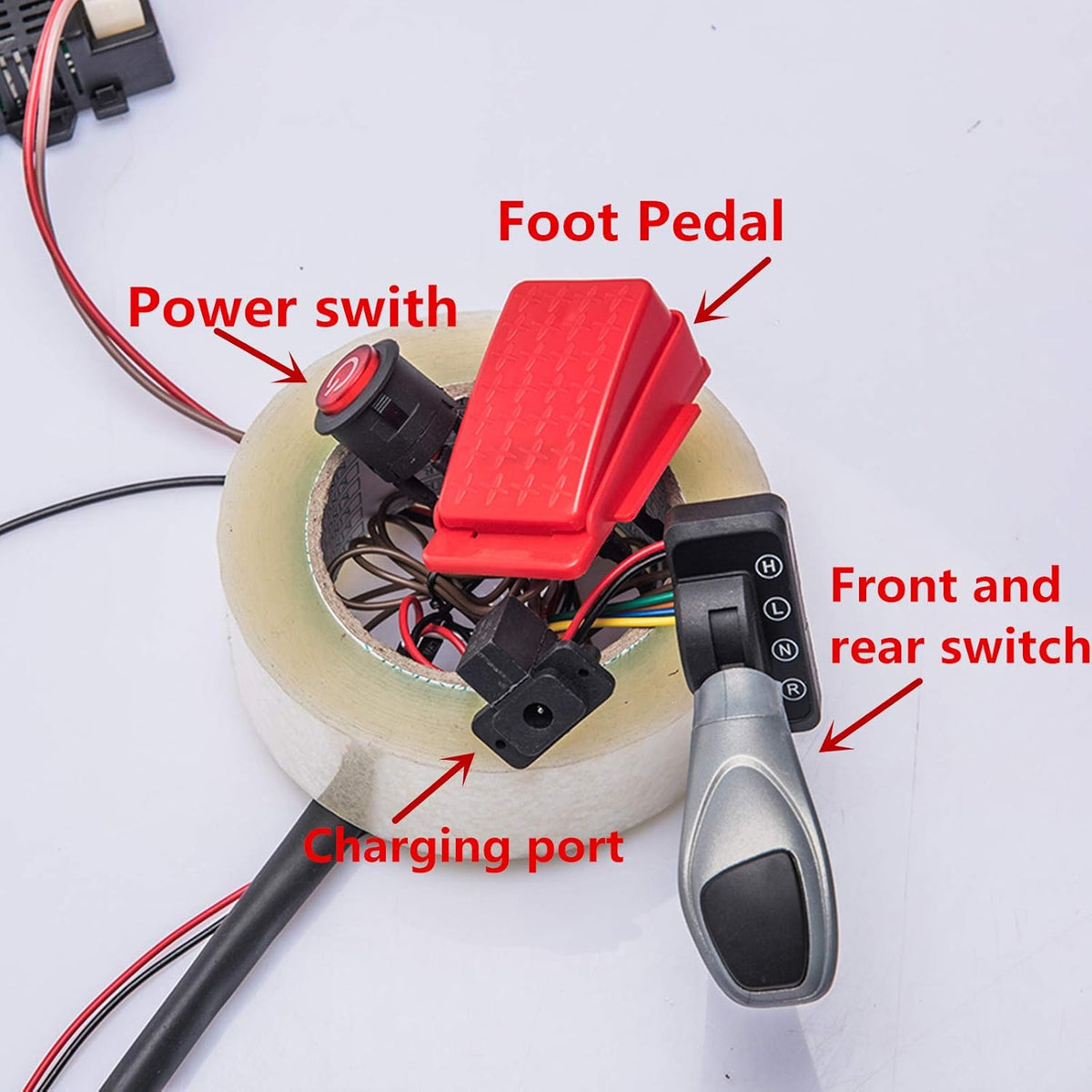 12V Remote Control Circuit Board Wires Switch Gearbox with Motors Children Electric Ride On Car Accessories Q70272