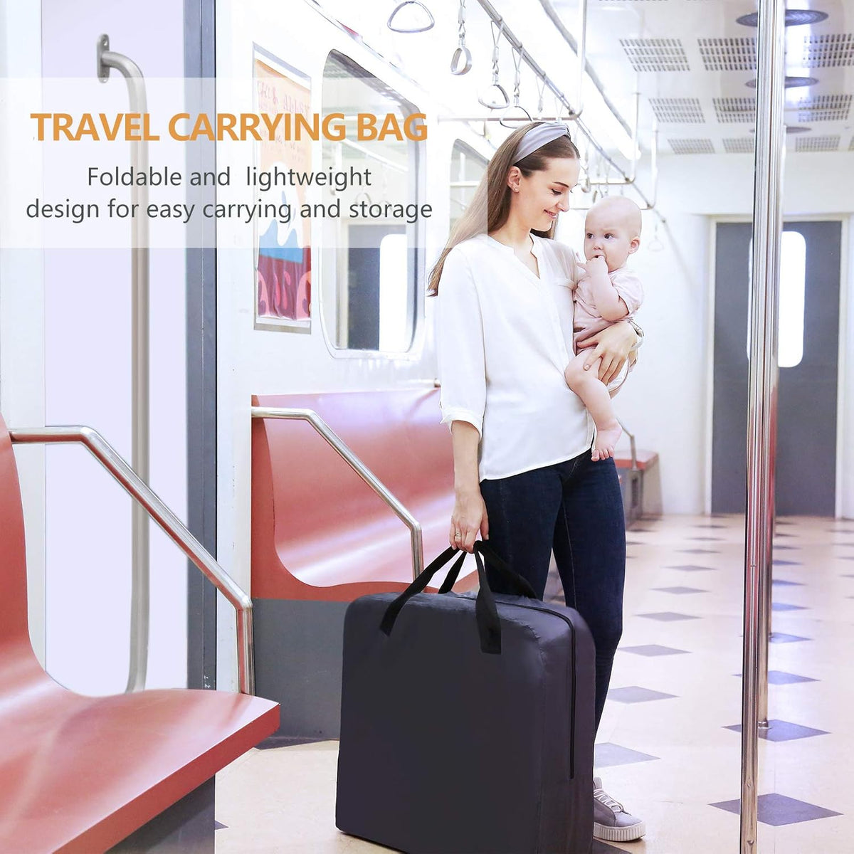 Portable Foldable Travel Crib with Carry Bag R1565