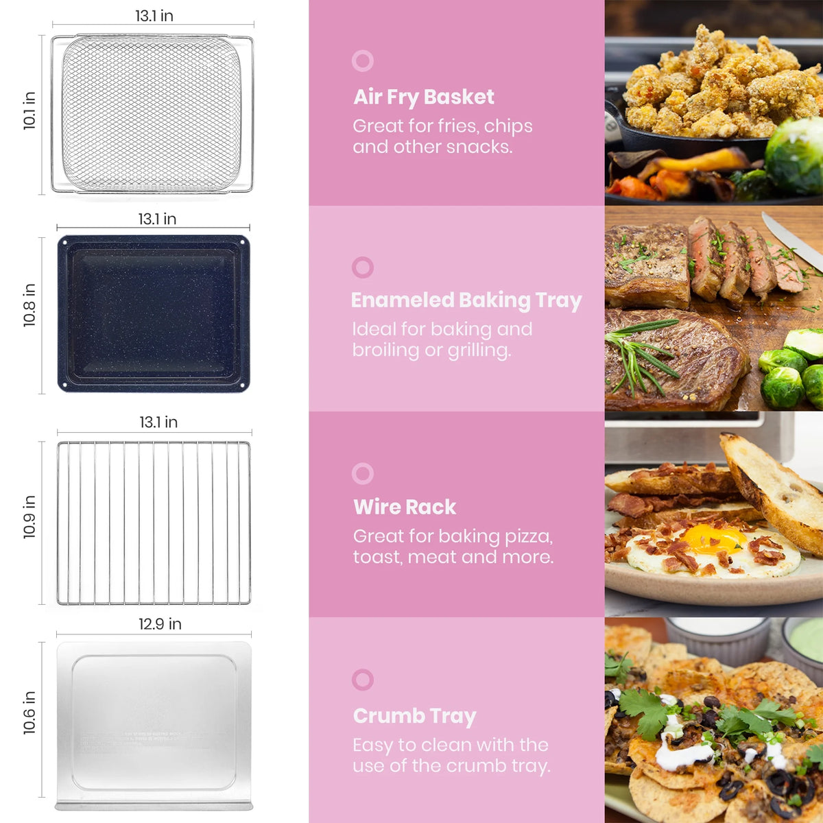 Pink Infrared Air Fryer Toaster Oven K39122