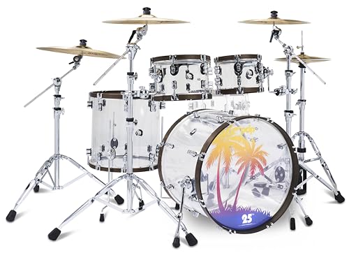4-Piece Clear Acrylic Drum Set Shell Pack U701996