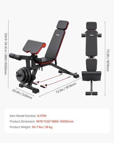 800lbs Adjustable Weight Bench with Leg Extension R60129