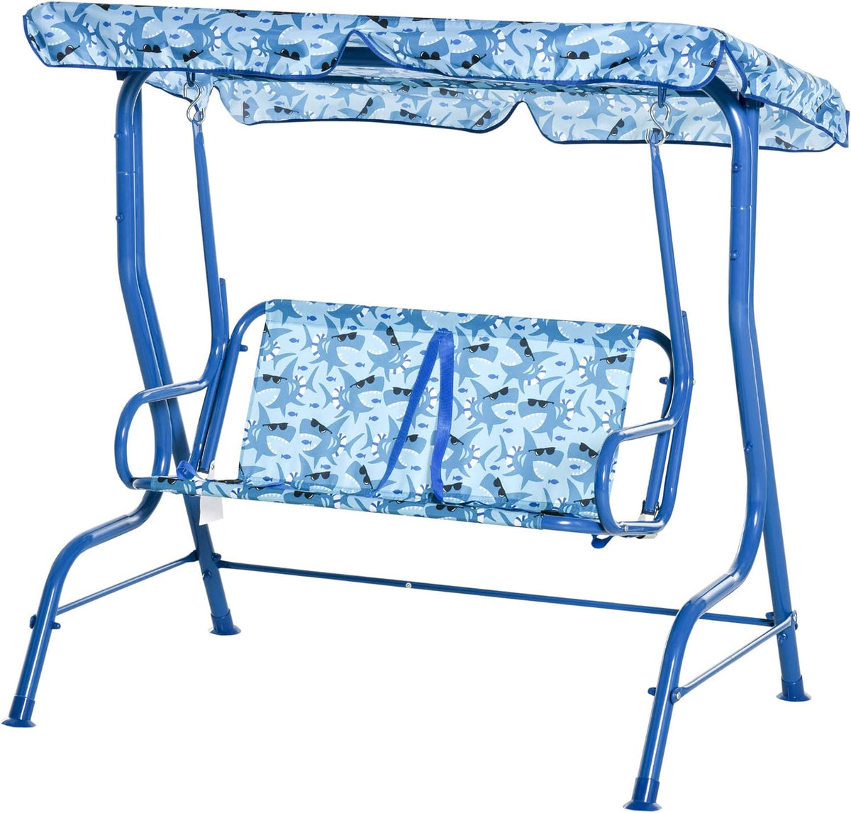2-Seat Kids Canopy Swing Chair with Shade Awning F852