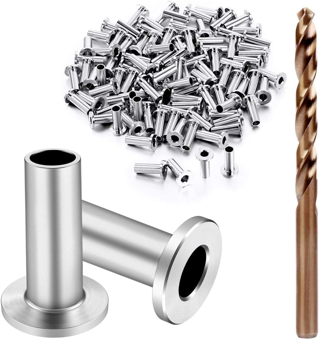 120 Pack Stainless Steel Protector Sleeves for 1/8 Wire Rope Cable Railing T564