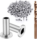120 Pack Stainless Steel Protector Sleeves for 1/8 Wire Rope Cable Railing T564