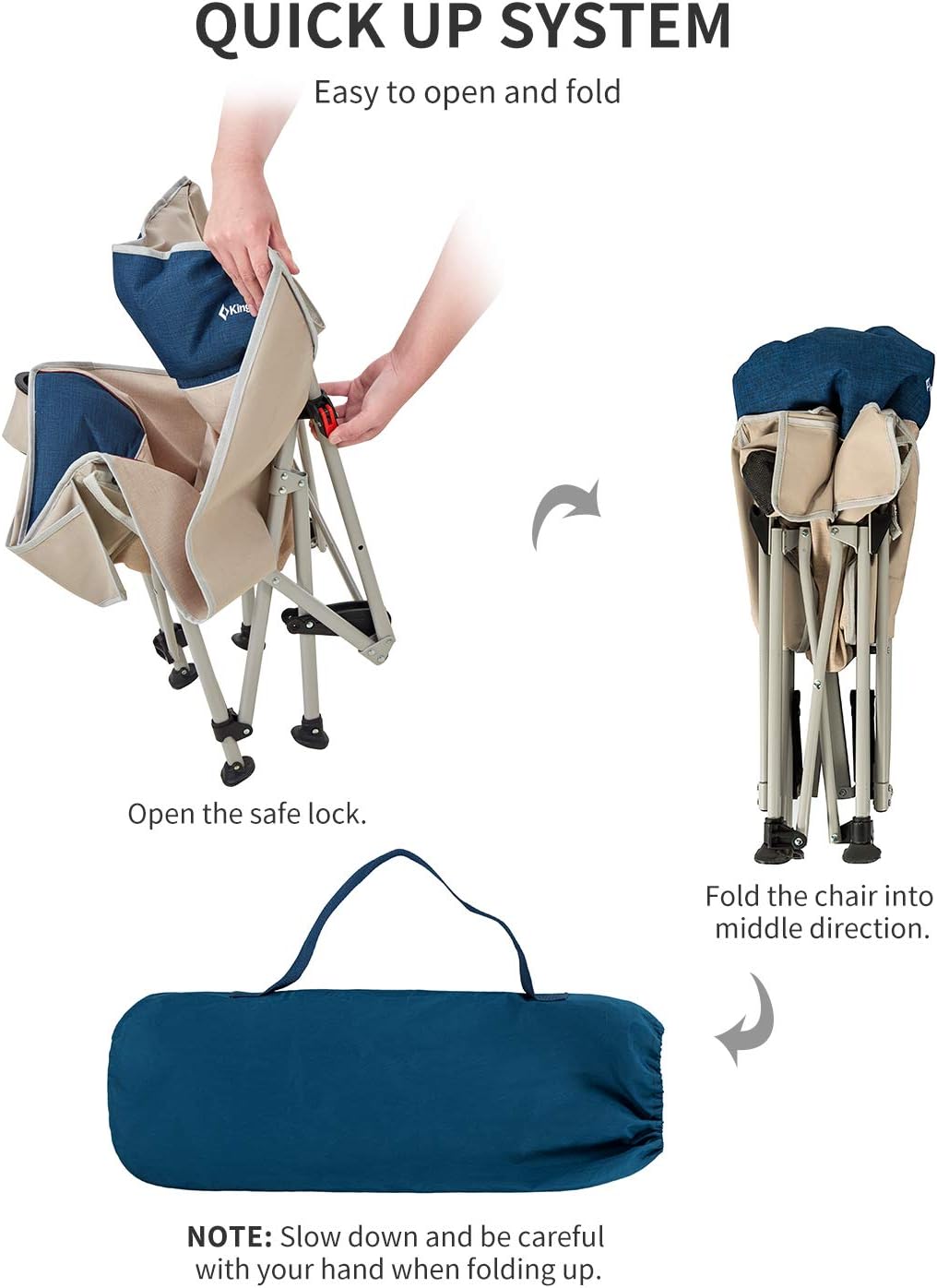 Folding Camping Chair with Cup Holder & Carry Bag H9688
