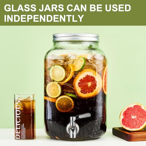 2 Gallon Glass Beverage Dispenser with Stand and Lid A15213