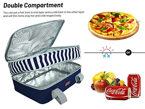 Blue Double Insulated Casserole Carrier Bag Q695994
