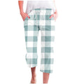 Cotton Linen Loose Fit Drawstring Capri Pants Q9773