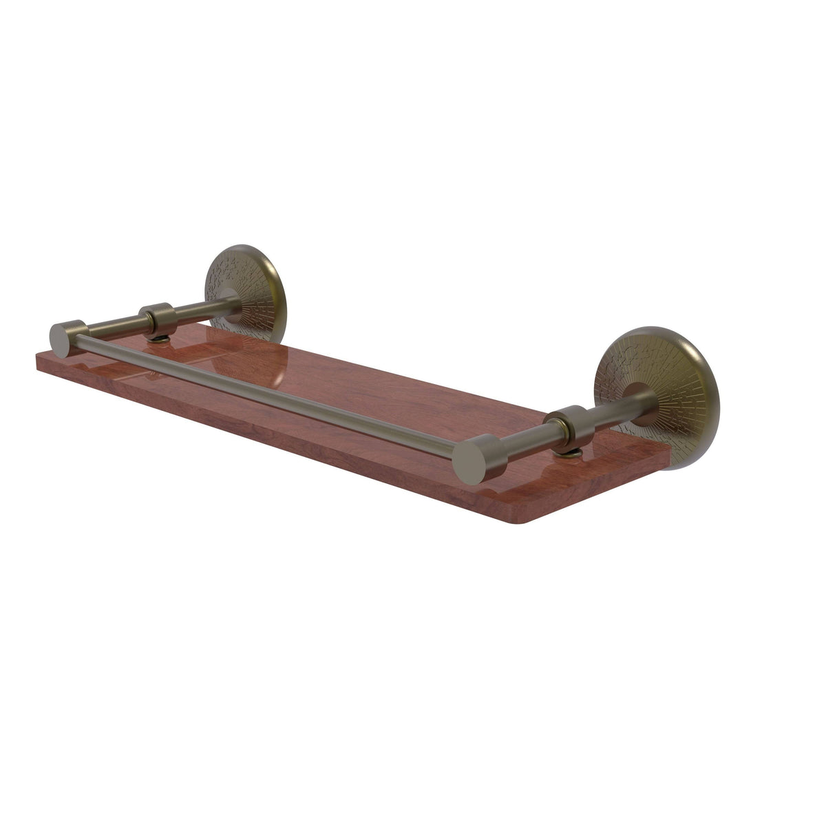 22 in. Solid Ironwood Shelf with Gallery Rail Satin Chrome M4769