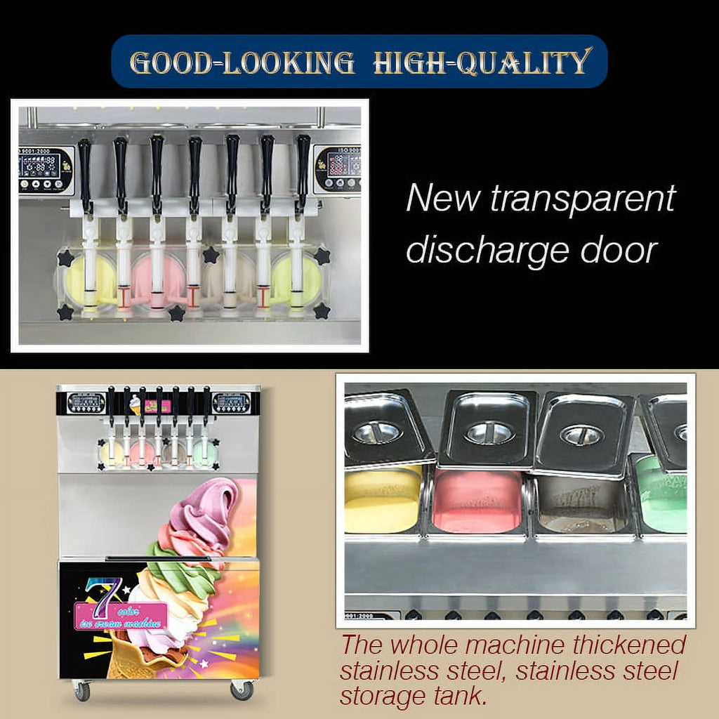 Soft Serve Ice Cream Machine with Transparent Dispenser X94701