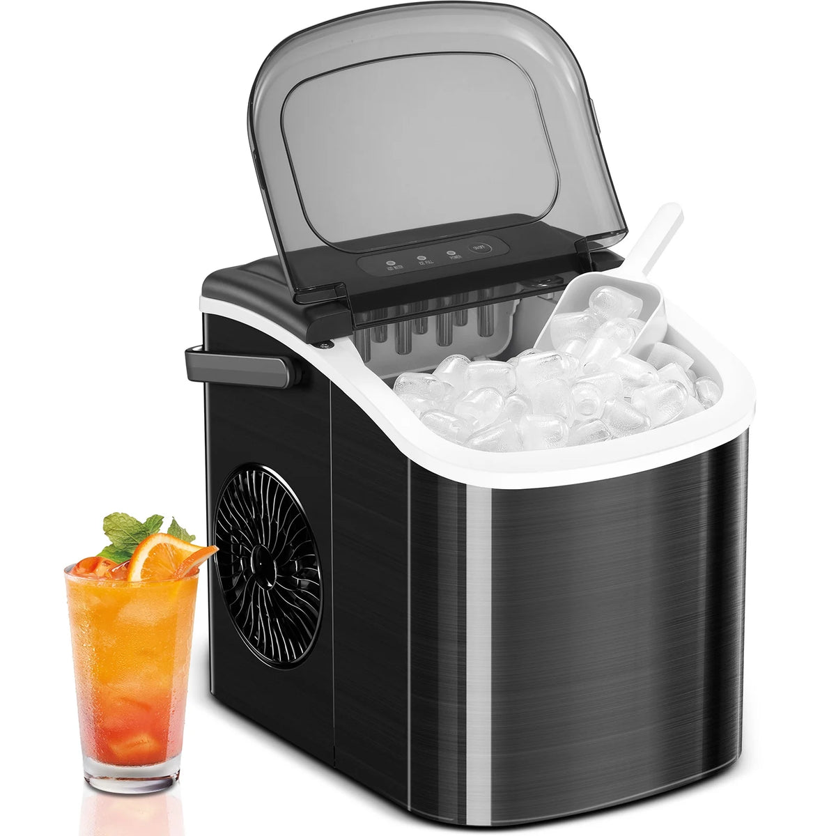 Portable Countertop Ice Maker 26lbs/24H Stainless Steel Black X71648