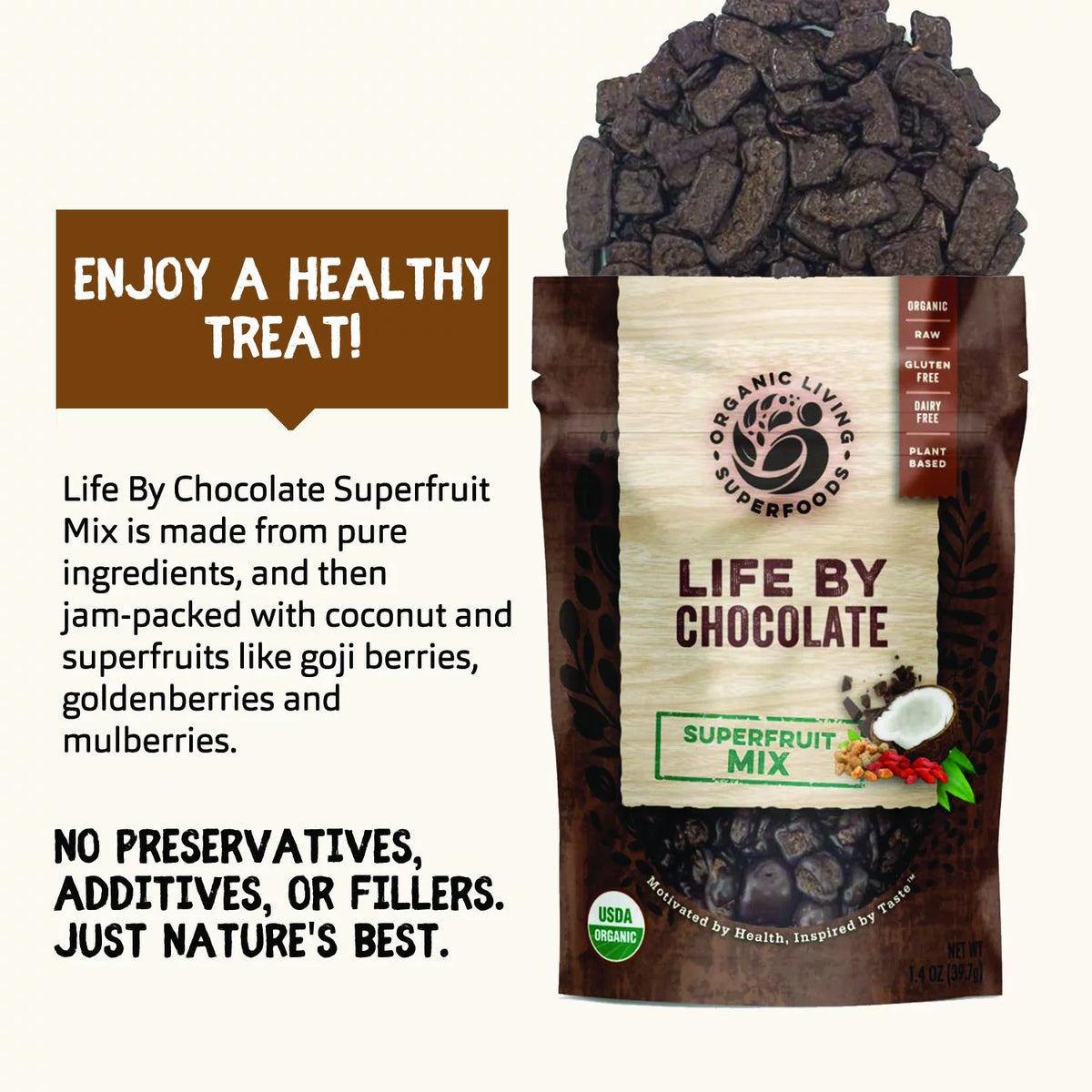 Organic Dark Chocolate Superfruit Mix 1.4oz A60411