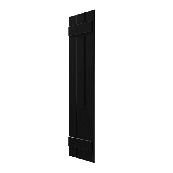Black Composite Board-n-Batten Shutters, Per Pair F1169