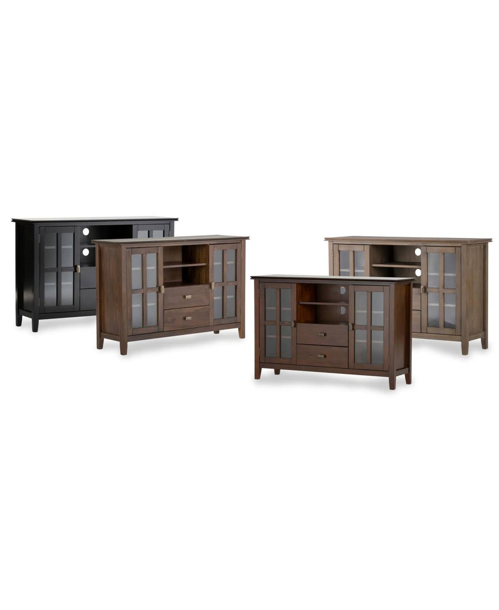 Solid Wood TV Media Stand in Russet Brown B796