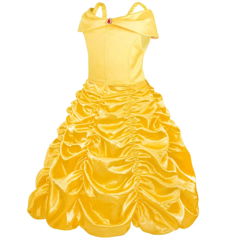 Princess Costume for Girls off Shoulder Dress with Accessories Yellow 2-3 Years L6759