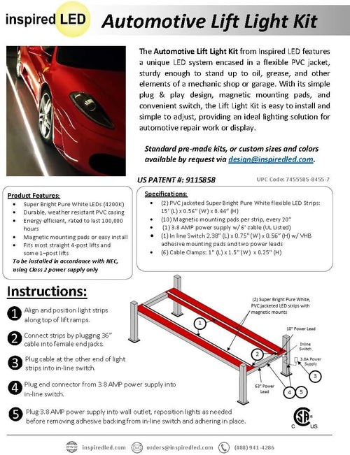 15 Foot LED Lift Light Kit with 2 Light Strips H73638