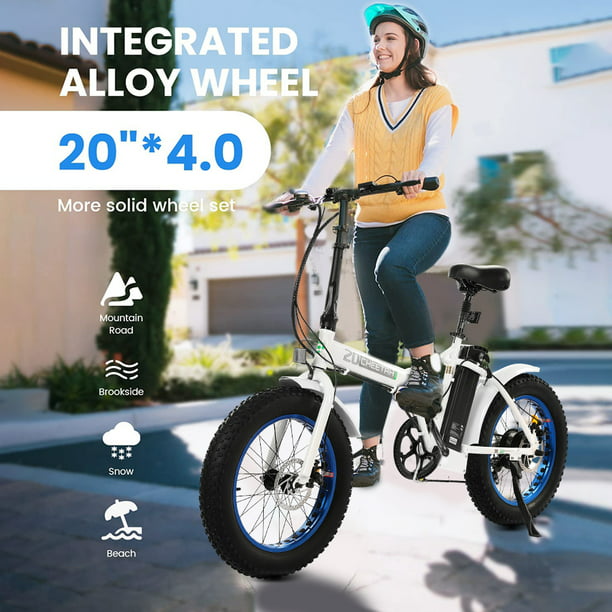 Fat Tire Electric Bike 20" Folding Bicycle 500W 36V Pedal Assist Electric Bicycle T5141