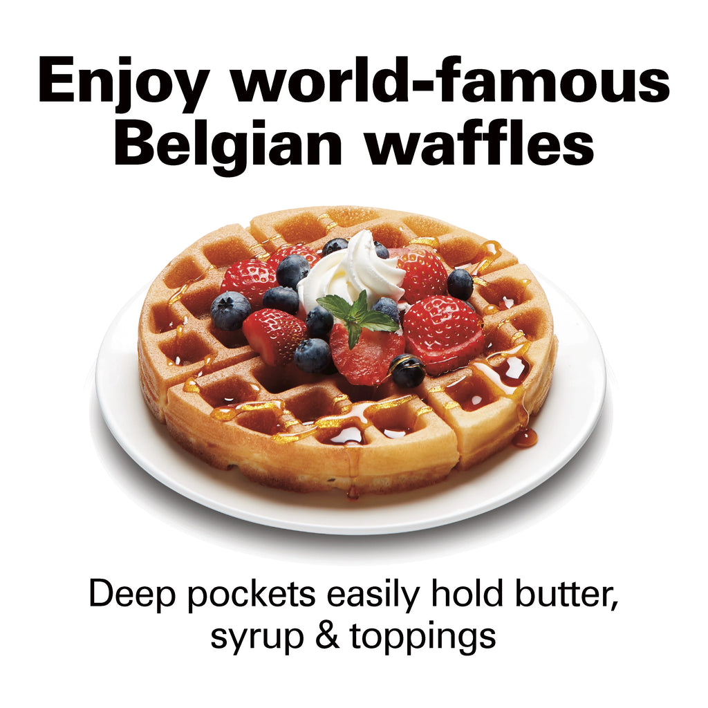 Flip Belgian Waffle Maker with Non-Stick Plates H37771