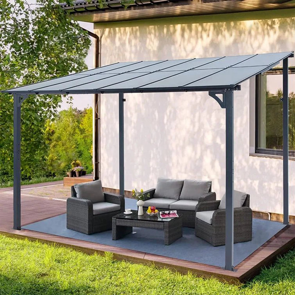 Aluminum Pergola with Canopy 10 Ft. W x 10 Ft. D R8310