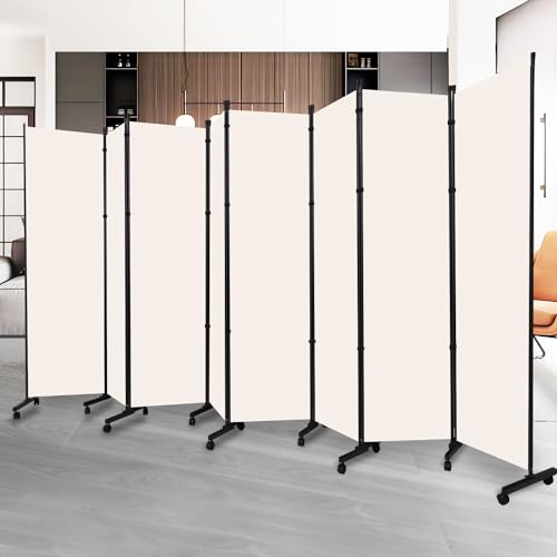 Folding Room Divider with Lockable Wheels N3688