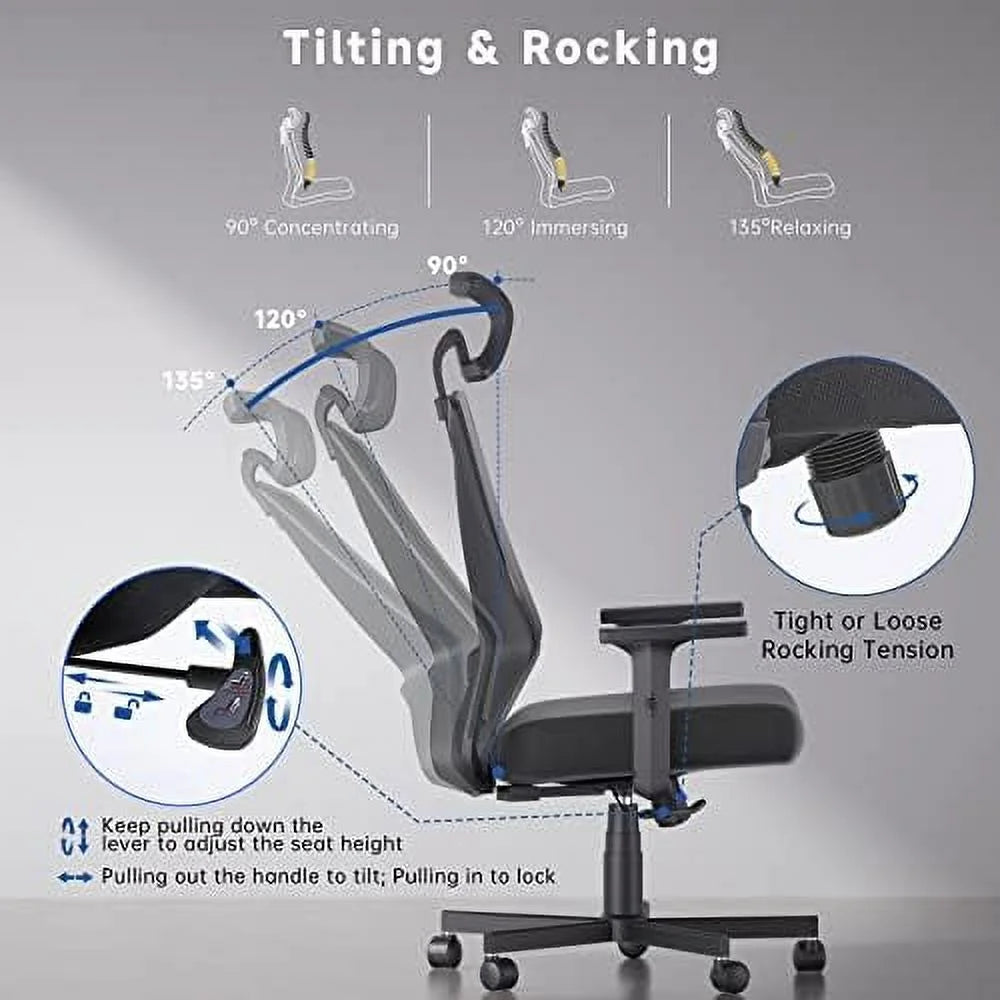 Black Ergonomic Mesh Office Chair with Lumbar Support Y279
