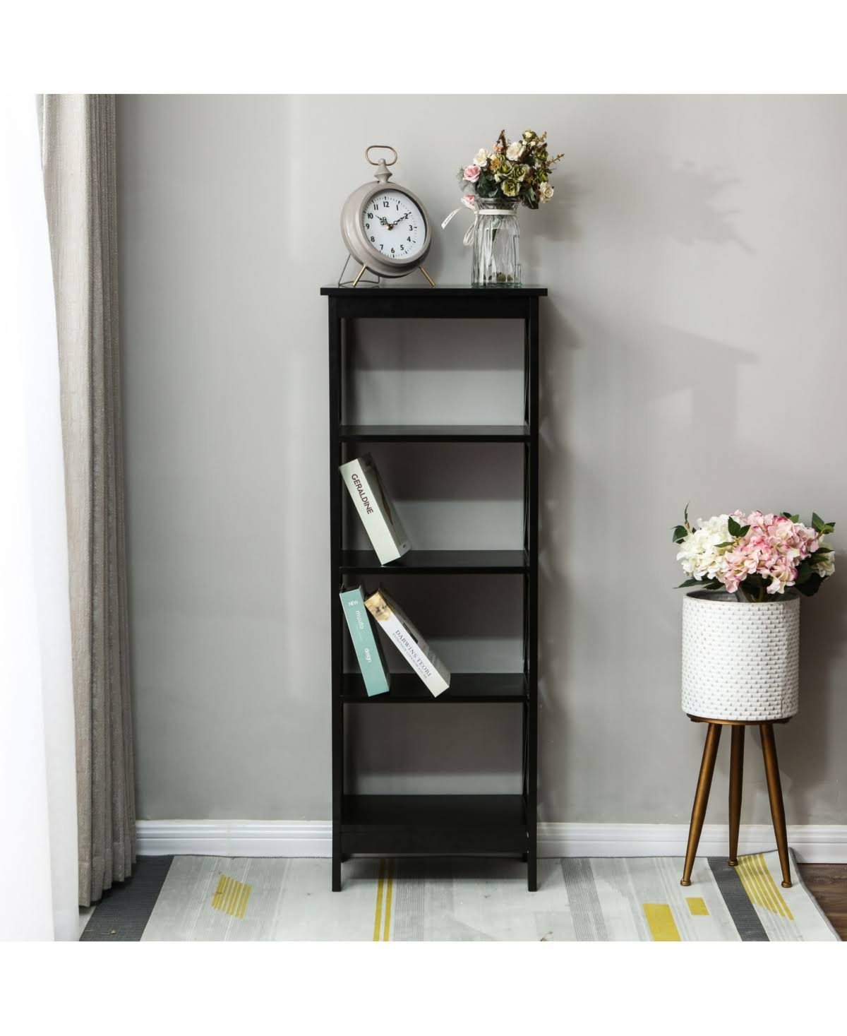 Black 4-Tier Bookcase D43183