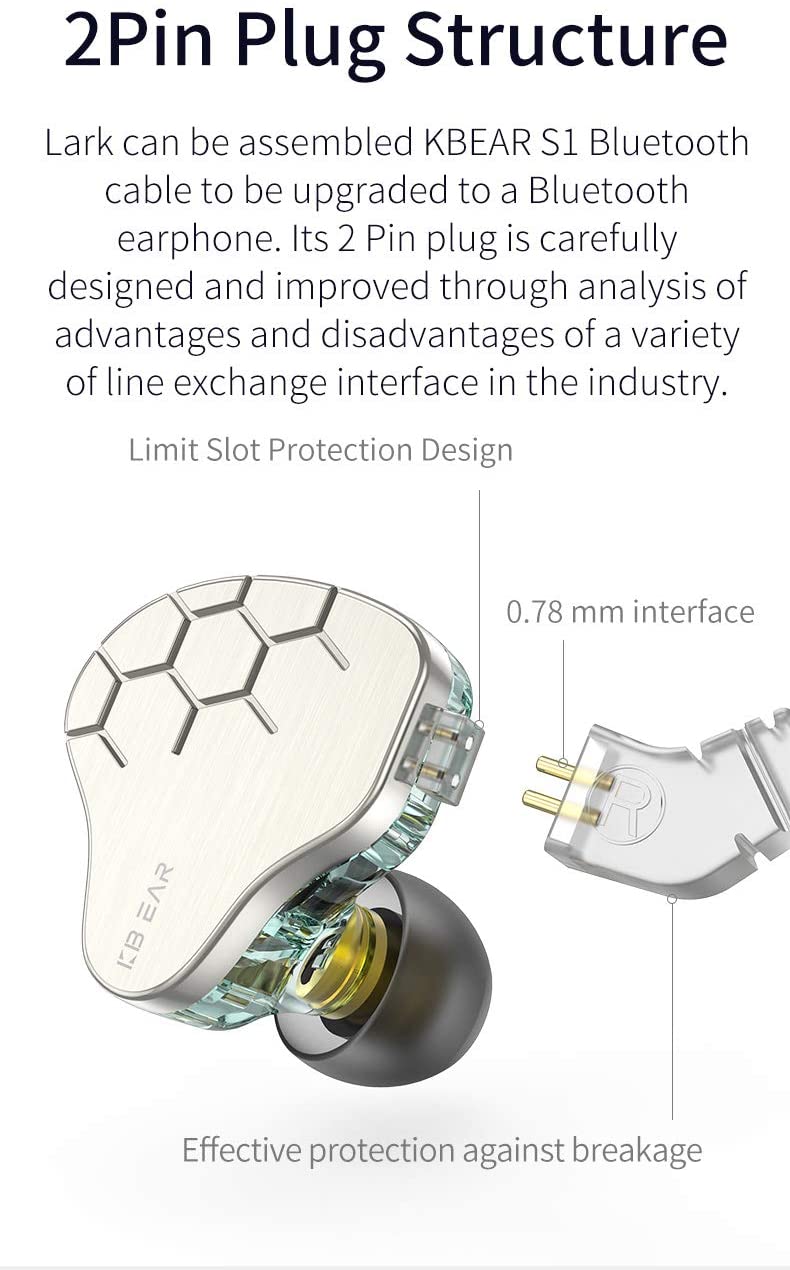 KBEAR Lark 1BA+1DD In Ear Monitor Wired Earphone A565