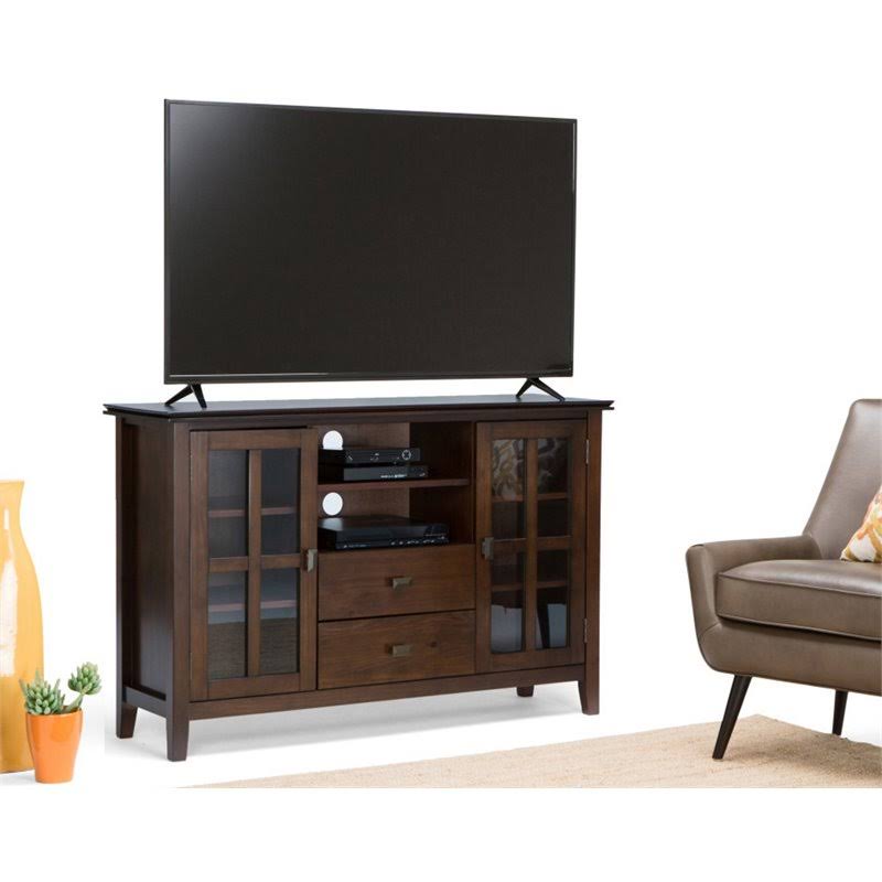 Solid Wood TV Media Stand in Russet Brown B796